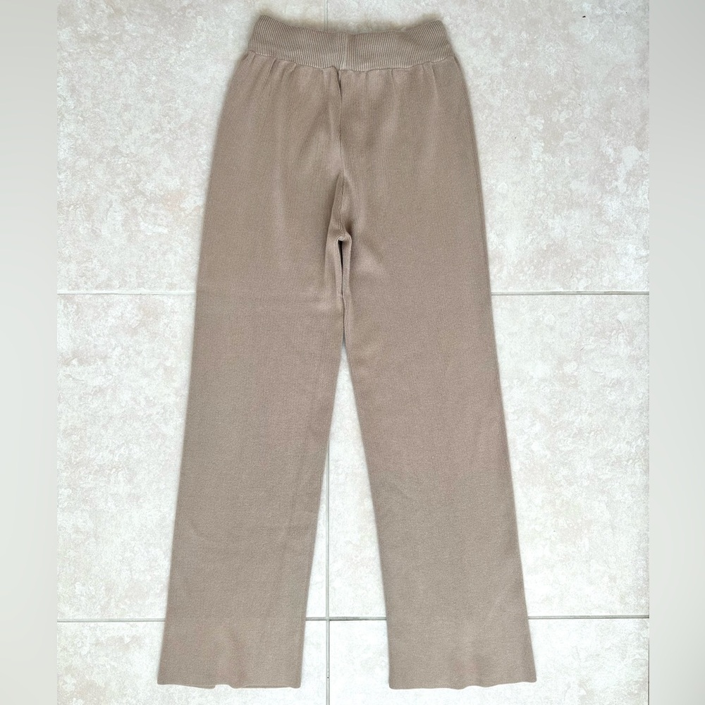 Commence Tan Ribbed Mystique Wide Leg Knit Pants - Picture 4 of 5